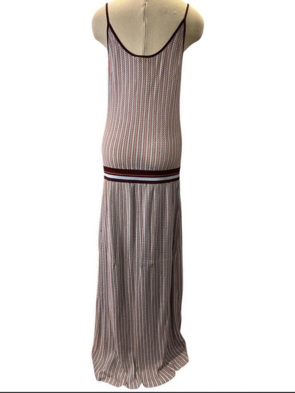 Vintage Tory Burch Striped Knit Maxi Skirt in Cream and Brown - Picture 3 of 5